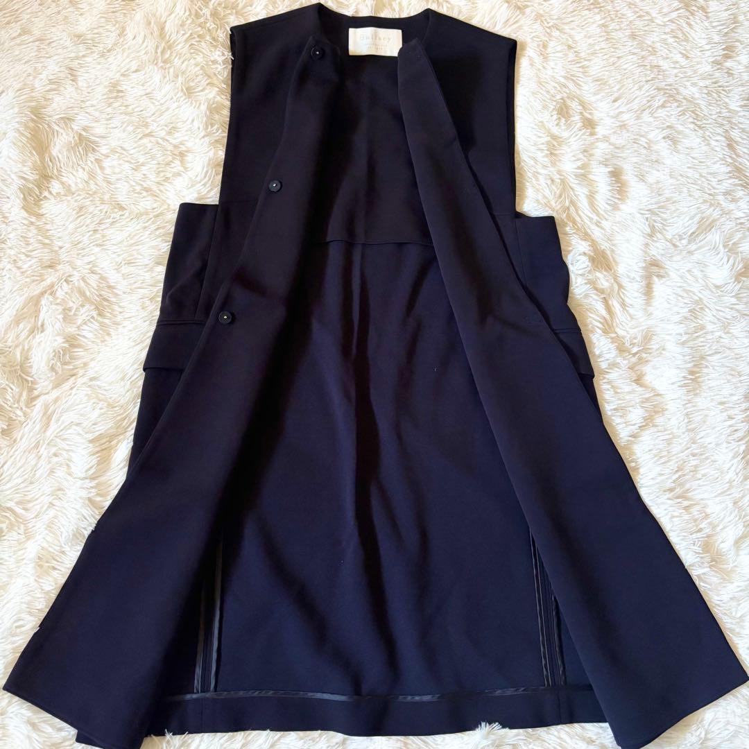 ボールジィ　23ss　ドライアムンゼン クルーネックロングジレ ネイビー 36