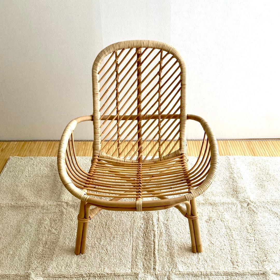 札幌【引き取り限定】IKEA ラタン　アームチェア ラタンチェア　籐アームチェア