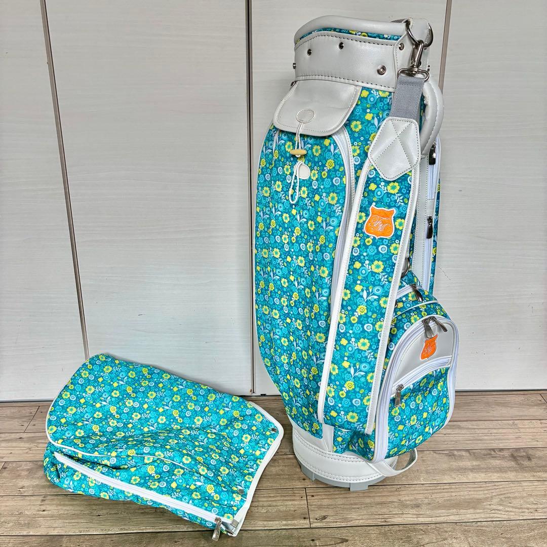 【希少 総柄】二木ゴルフ フリメージェ キャディバッグ 5分割