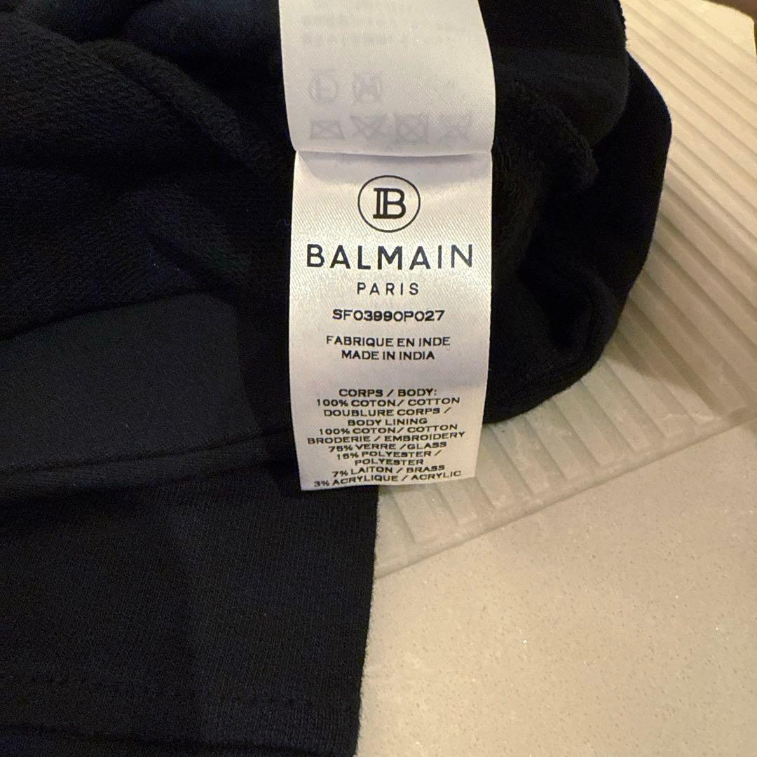 【美品】BALMIN(バルマン)ビジュー付き クロップド丈 トレーナー M