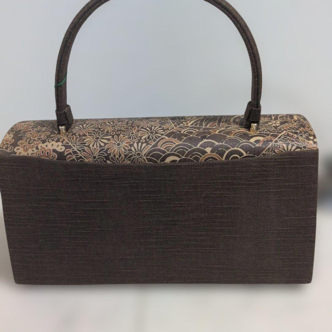銀座ぜん屋 和装用 利休バッグ 花柄 波模様