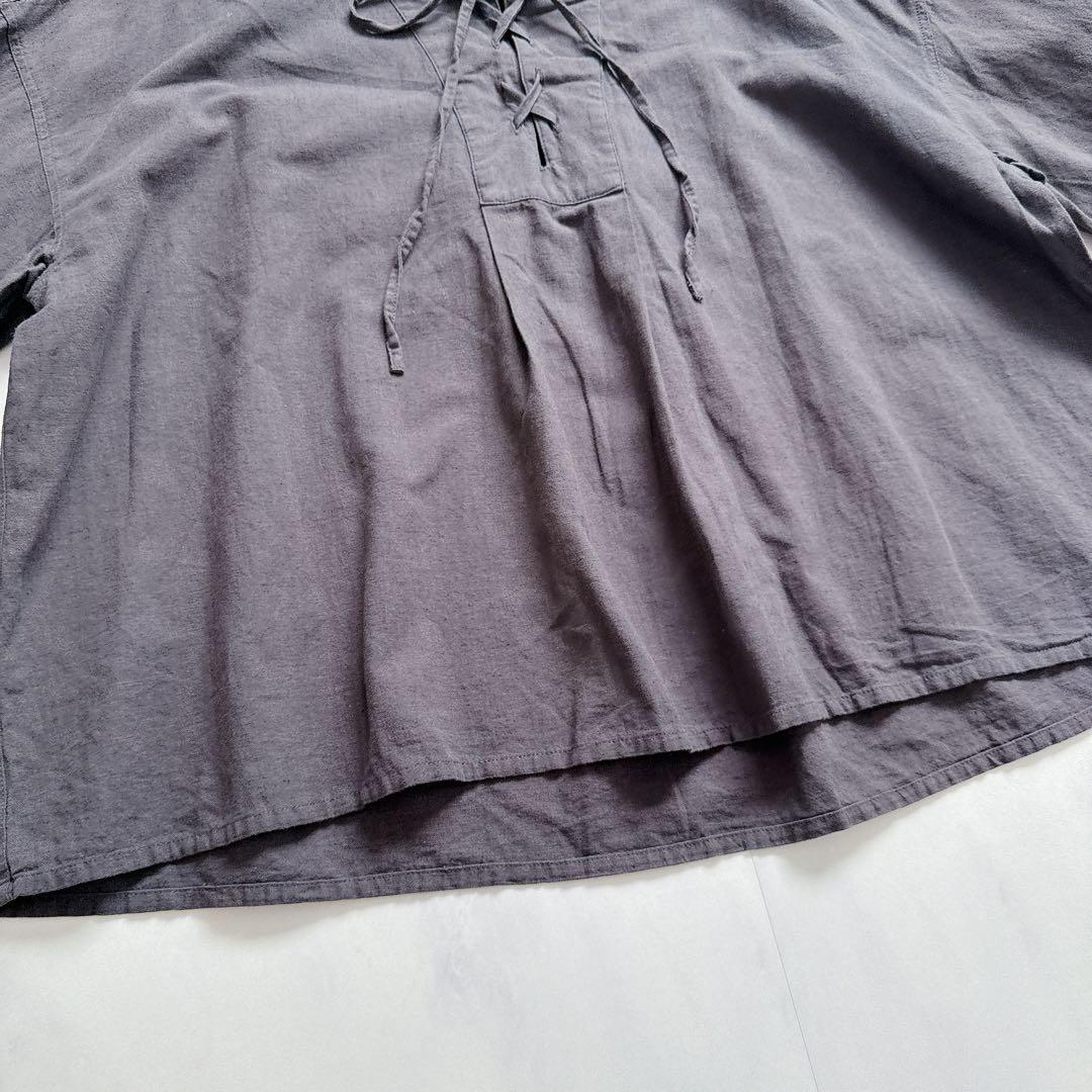 ソウルベリー　たなびく編み上げブラウス　LL