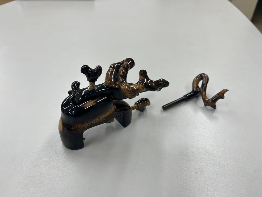 まろん　松村作　黒柿　大砲型万力　小型