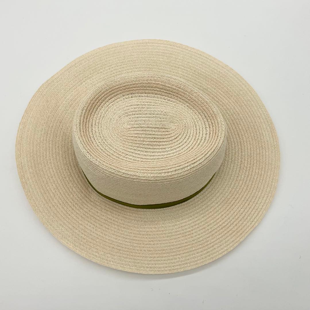 CHANEL ココマーク ストローハット 麦わら帽子 ホワイト グリーン