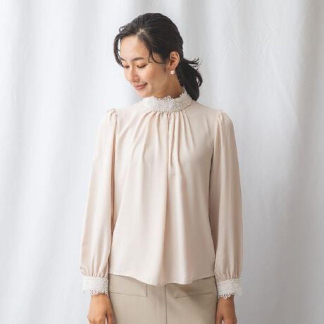 ナラカミーチェ レーススタンドカラーブラウス　新品タグ付き　サイズI Mサイズ