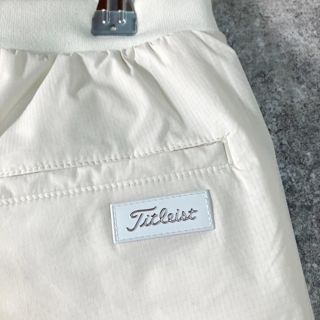 Titleist　中綿パンツ　ゴルフウェア　フルレングス　アイボリー　ロゴ　防寒