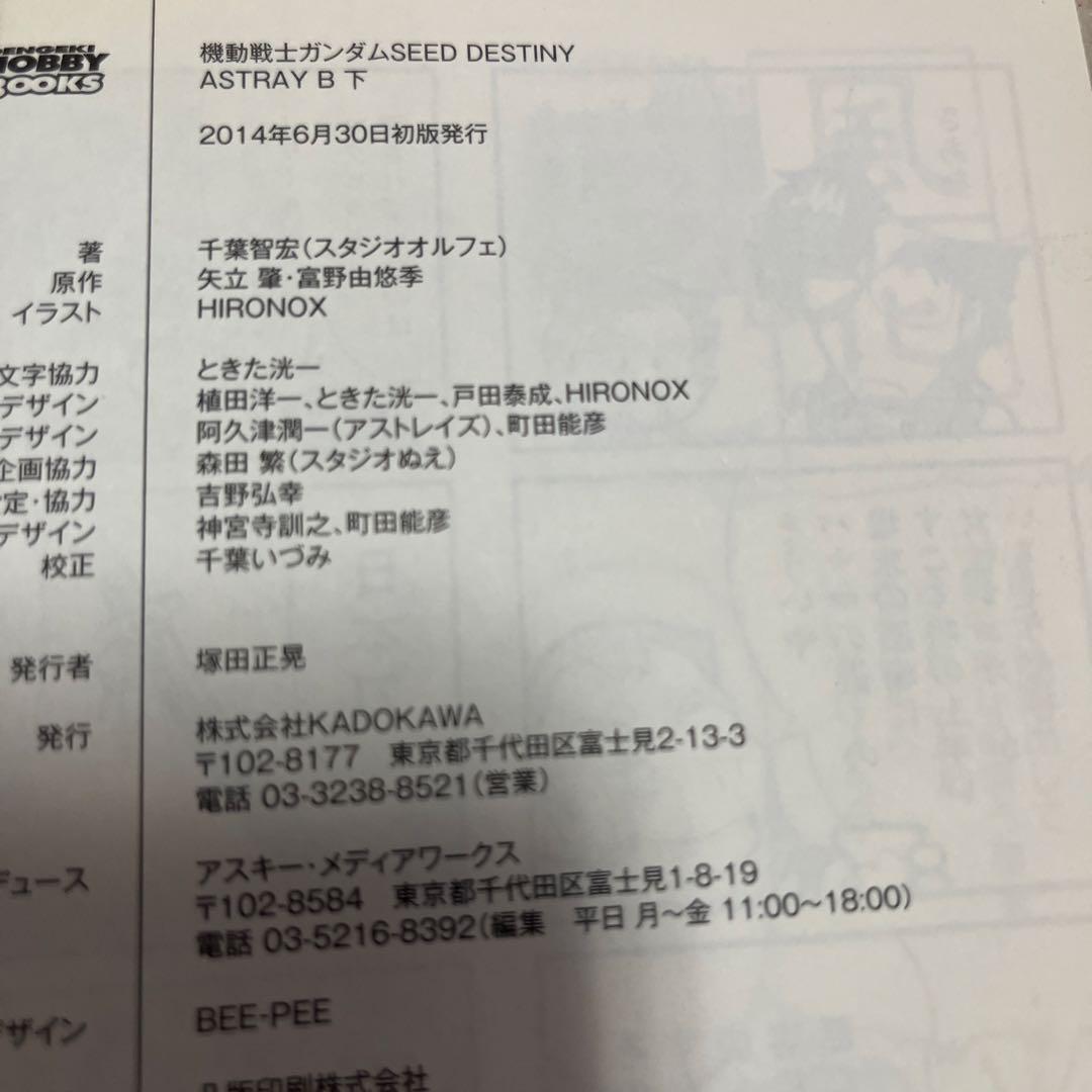 機動戦士ガンダムSEED DESTINY ASTRAY B 初版上下巻セット