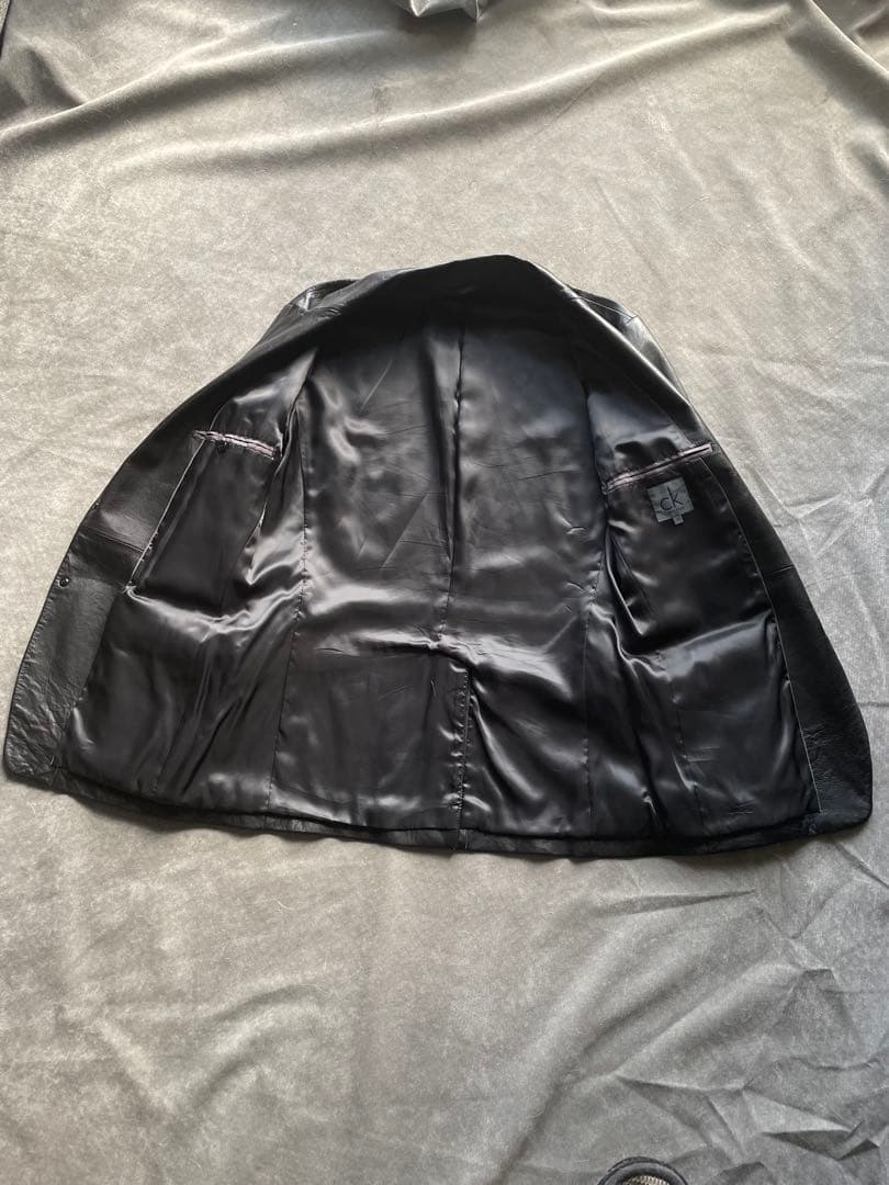 【美品】  カルバンクライン ラムレザージャケット XL