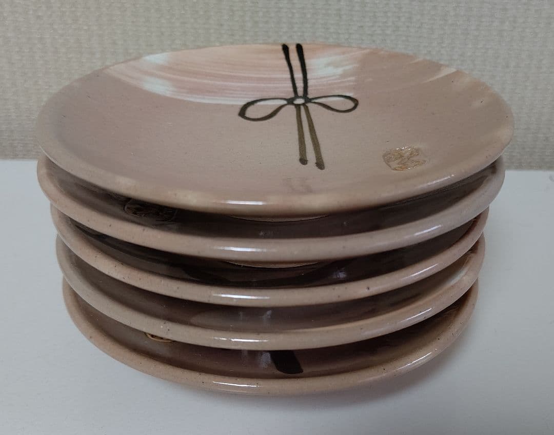 朝日焼 源氏物語 宇治十帖 銘々皿 5枚 遠州七窯 木製共箱