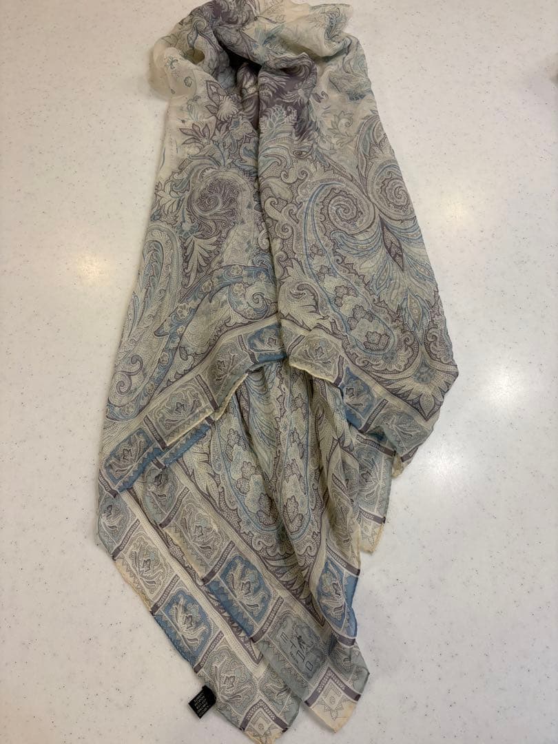 ETRO エトロ シルクスカーフ 大判 ペイズリー柄 イタリア製 約128cm