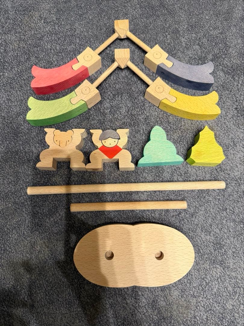 小黒三郎 組み木　五月人形 鯉のぼり　やじろべえ