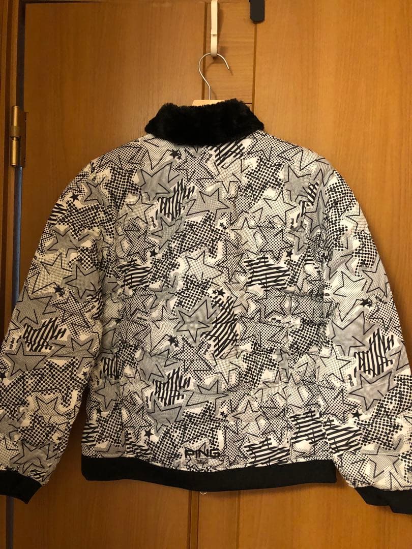 【即送！】PING 中綿ブルゾン 黒 白 星 女性 L