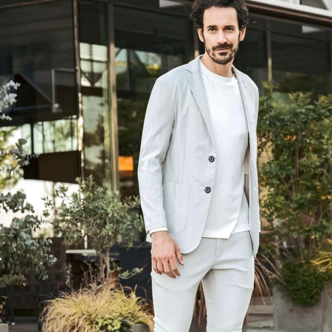 ウノピゥウノウグァーレトレ リラックスストライプジャガードジャケット