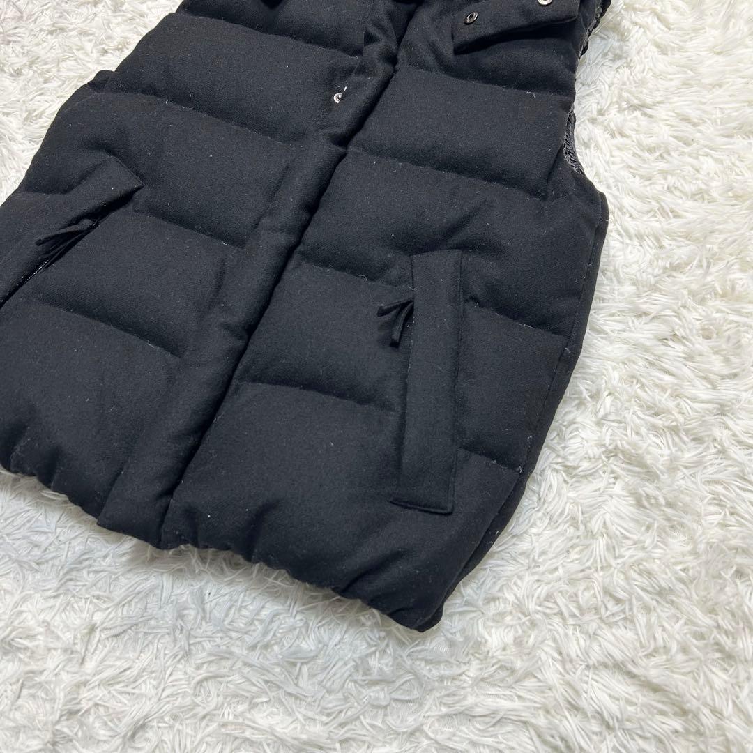 未使用級 ナノユニバース 西川ダウン ダウンベスト 黒 ブラック ウール M