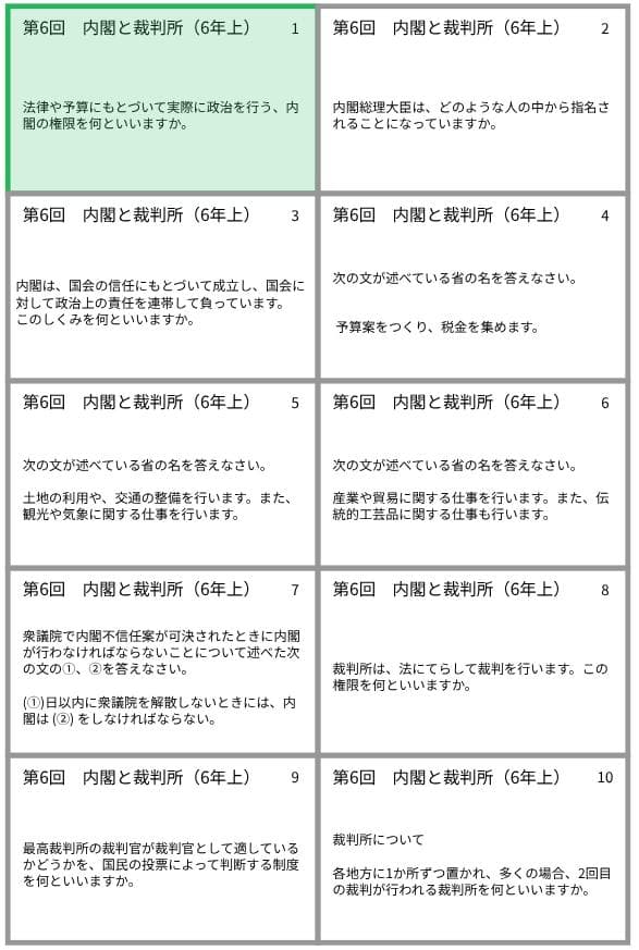 予習シリーズ暗記カード【６年上 社会・理科１〜１８回】 中学受験