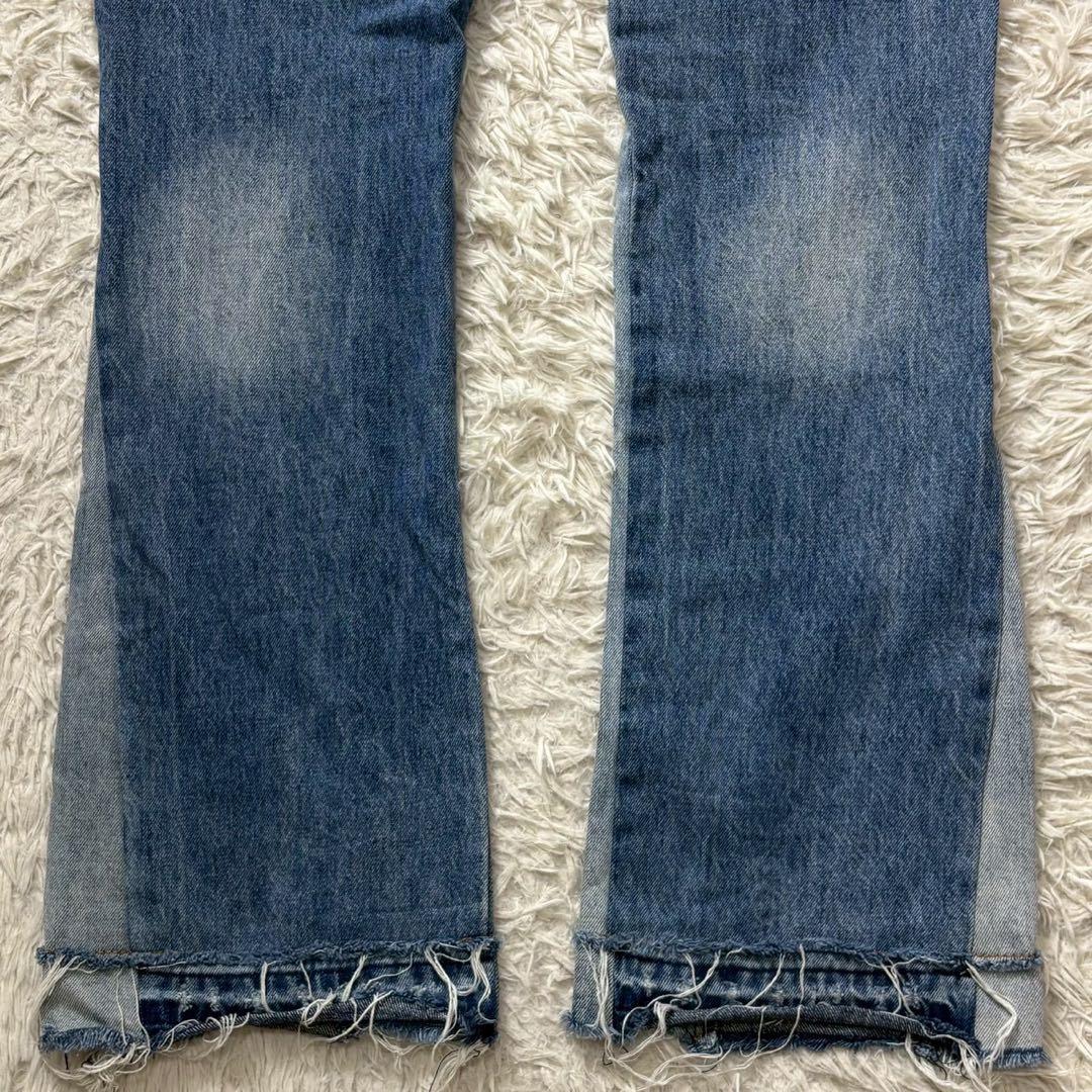 美品　MNML　フレアデニム　カットオフ　切り替え素材　W34