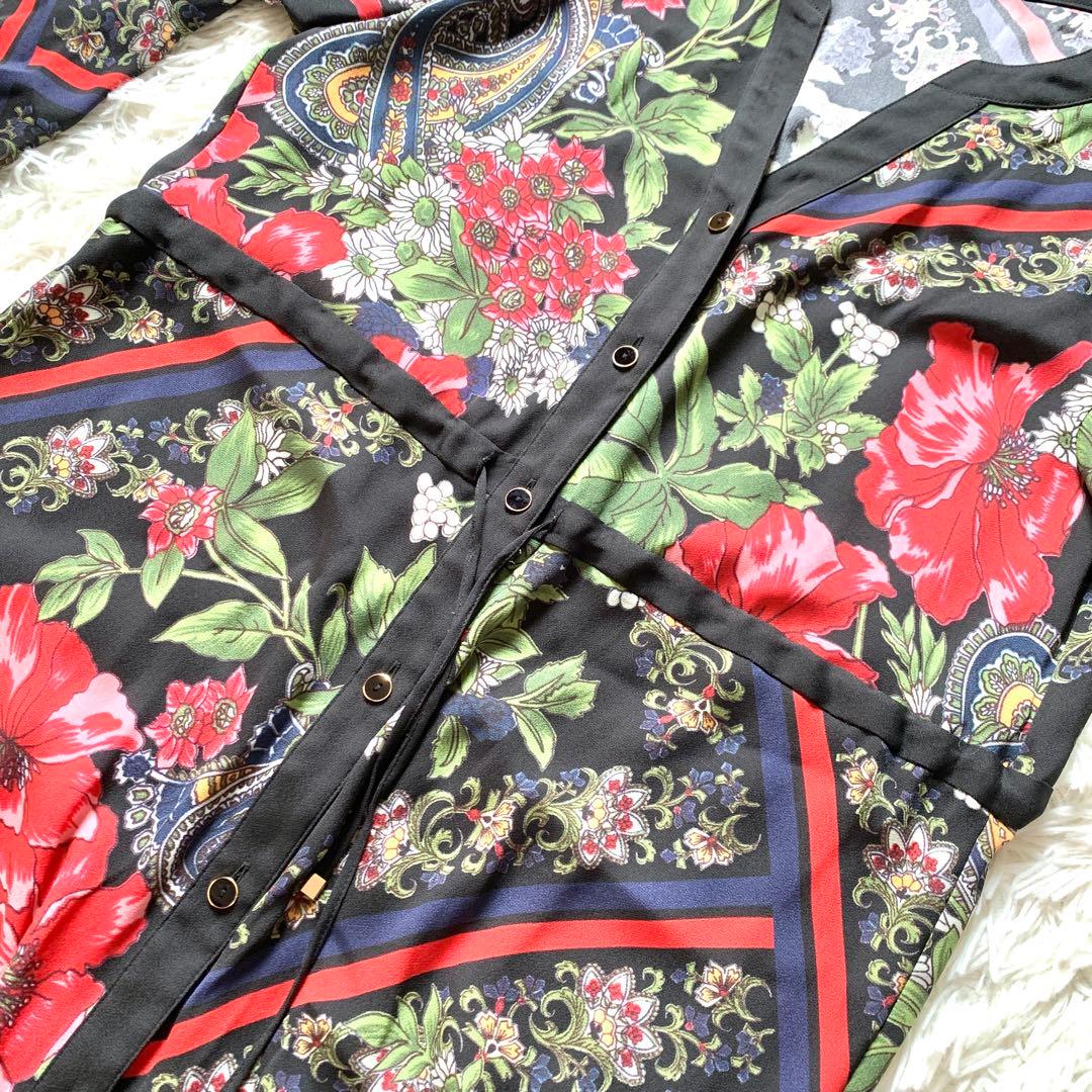 極美品✨グレースコンチネンタル ボタニカルスカーフワンピース マキシ丈 フレア