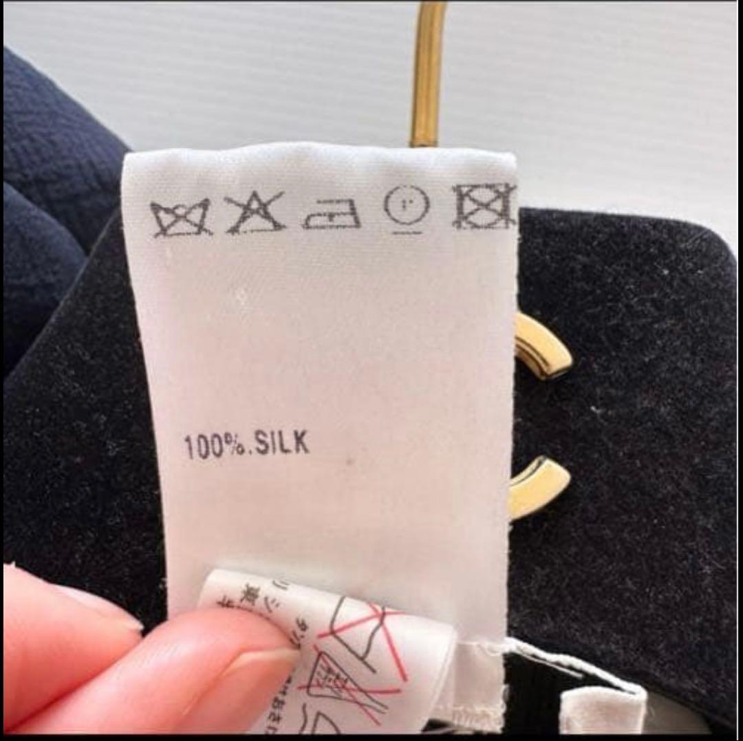 Chloe クロエ / シルク100%プリーツワンピース 襟付き