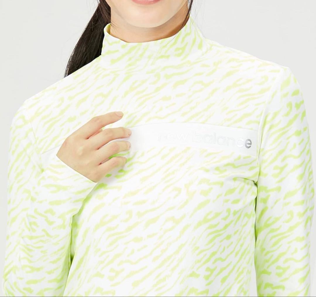 新品ニューバランス　ゴルフ　保温レオパード柄ハイネックトップスシャツレディースS