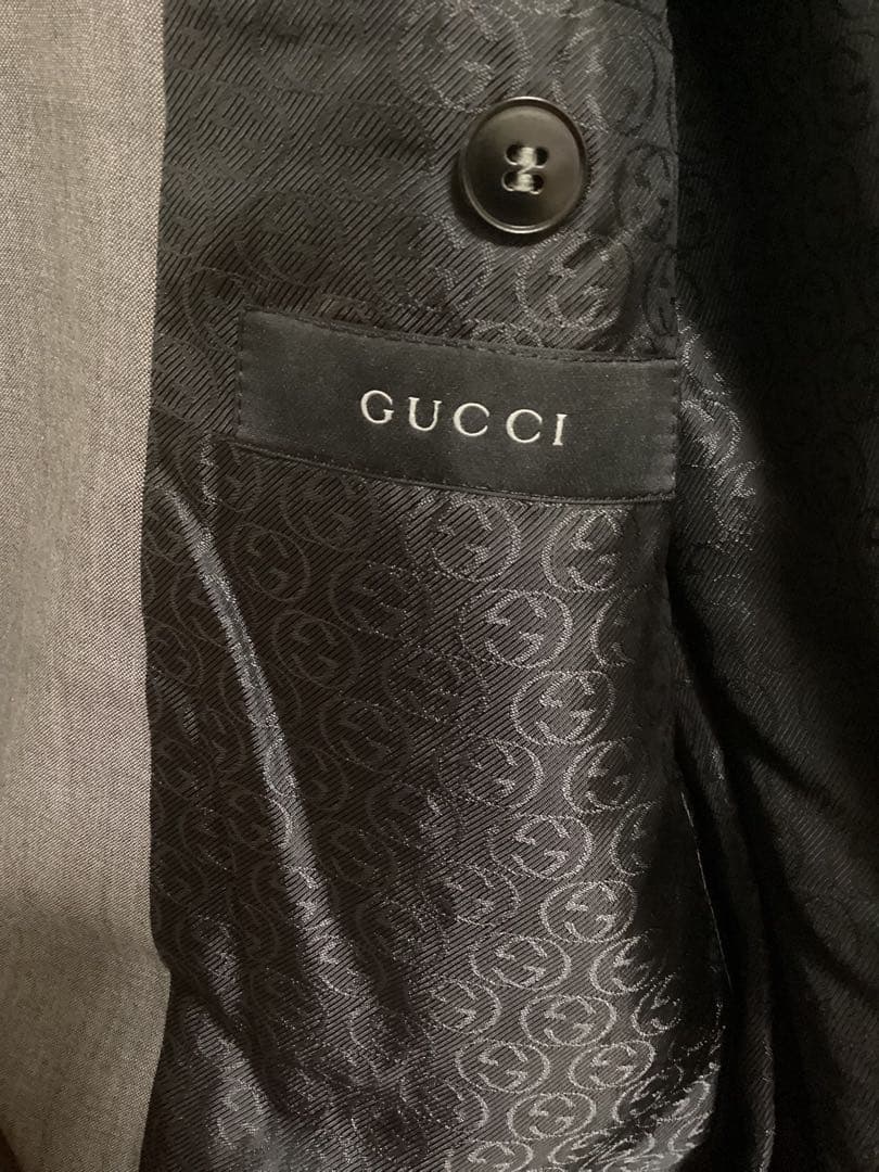 【特価】GUCCI グレー スーツ シングルボタン