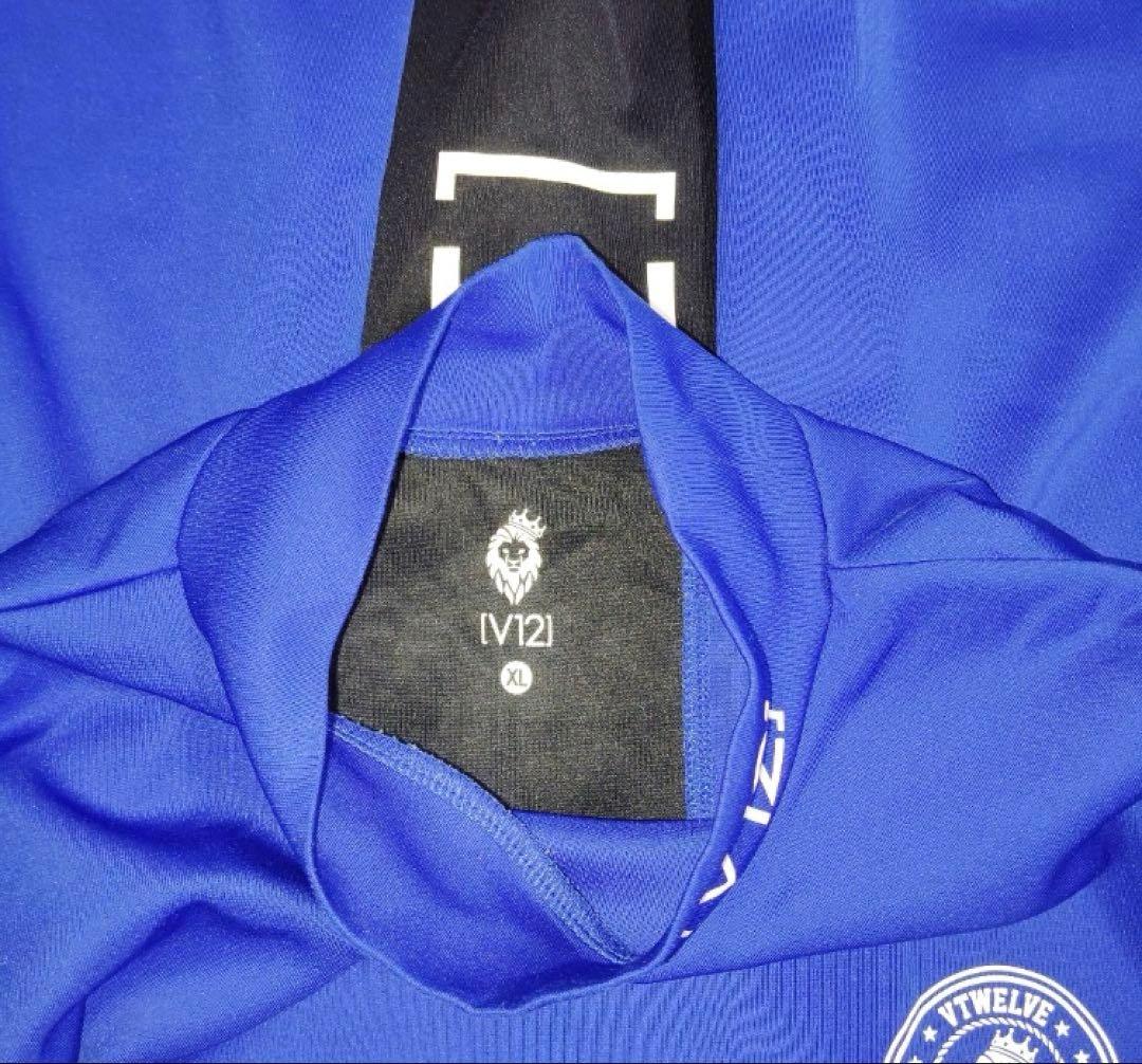 T*E様 【美品】V12 V TWELVE　青　モックネックシャツ 長袖　XLサ