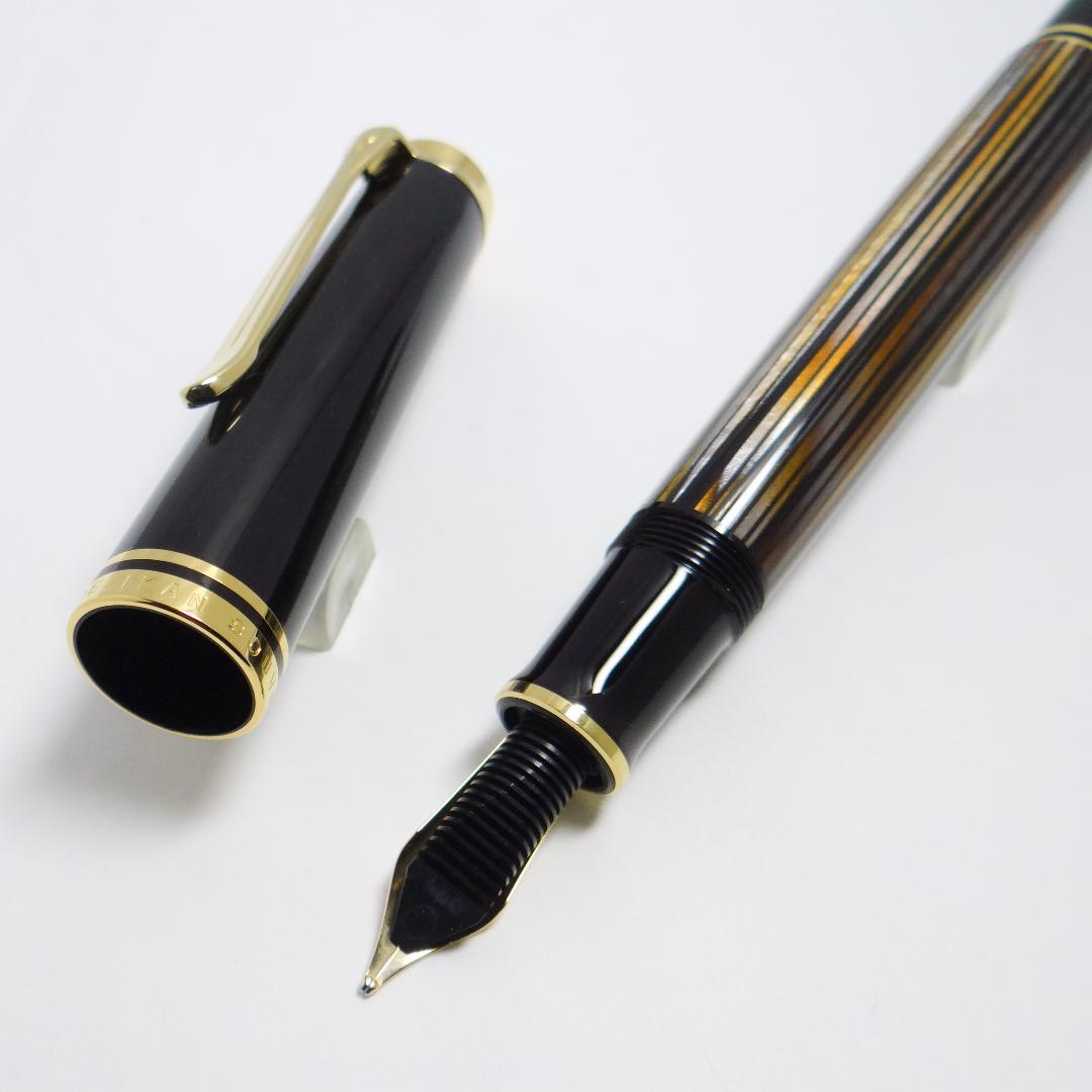 【希少・美品】ペリカン 万年筆 スーベレーン M800 茶縞 Pelikan