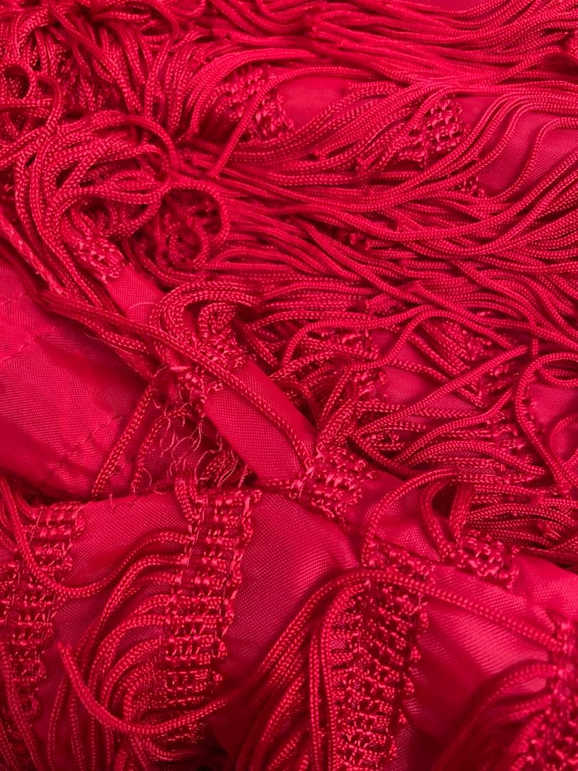 社交ダンス ラテン ドレス フリンジ スパンコール 赤 レッド