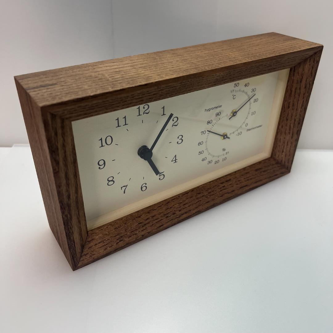 最終Lemnos 置時計 温湿度計　タカタレムノス LC13-14BW ブラウン