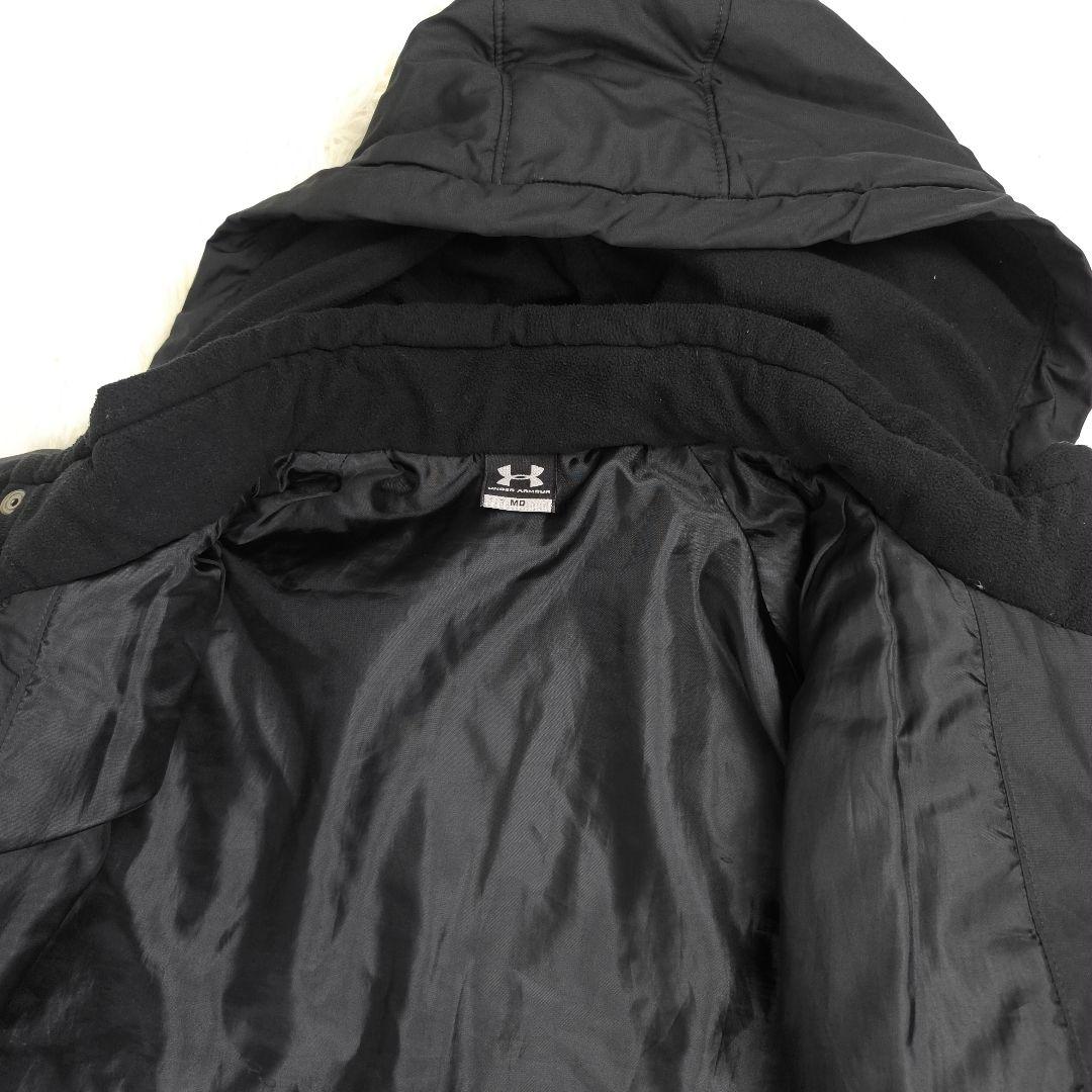 極美品✨ UNDER ARMOUR アンダーアーマー ベンチコート ロゴ刺繍 黒
