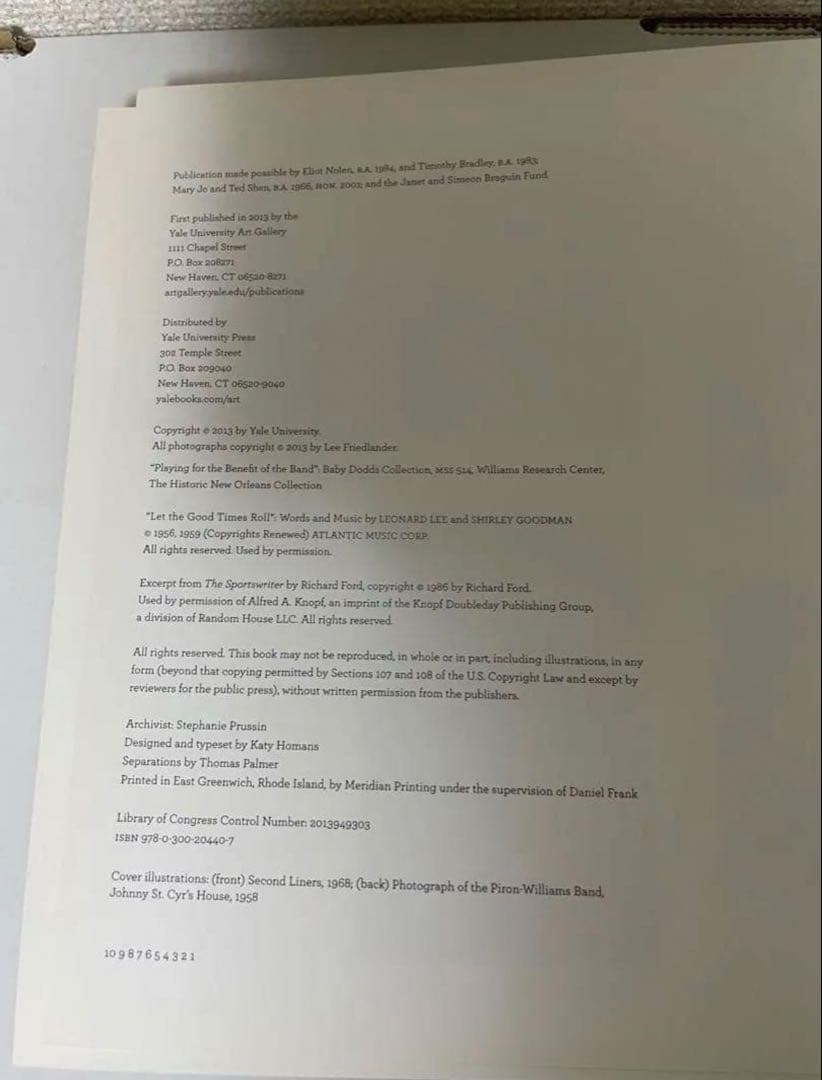 Lee Friedlander 写真集　ニューオーリンズジャズ