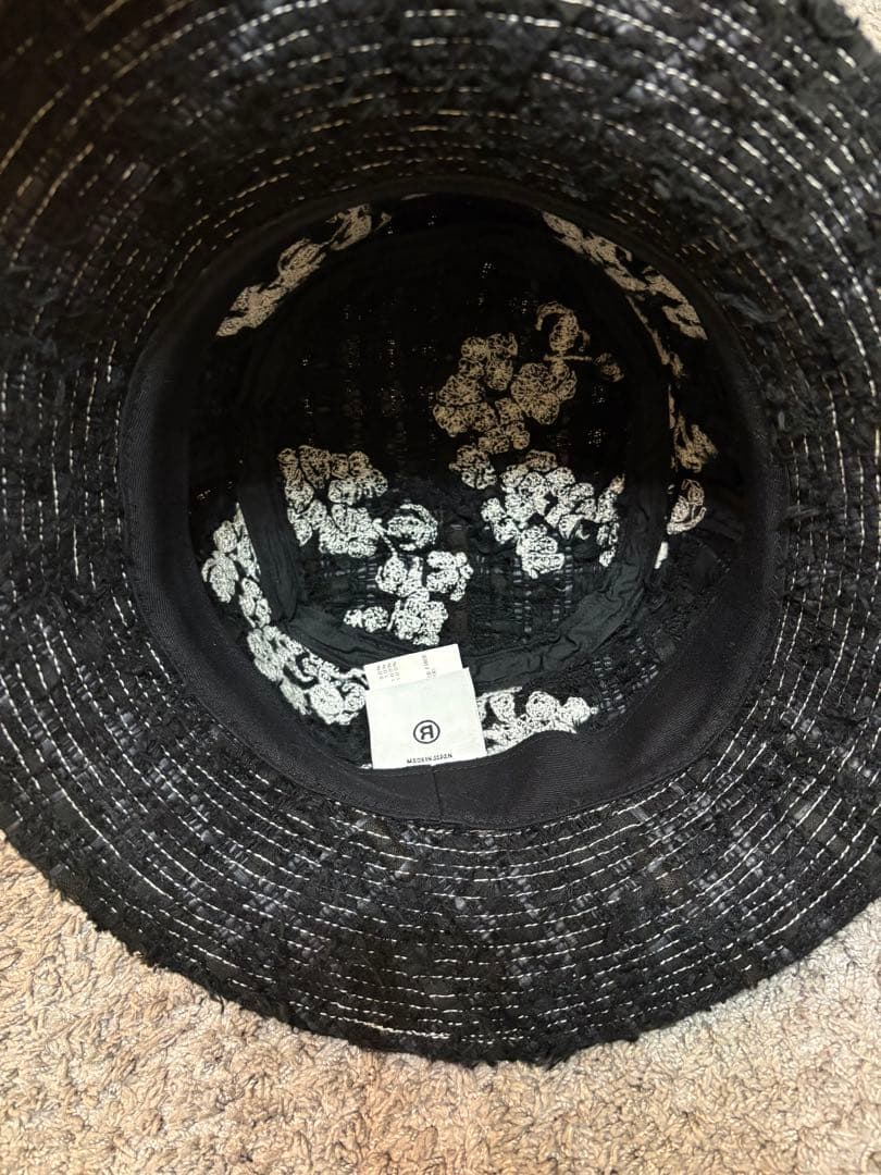 レディメイド　デニムティアーズ　バケットハット 黒 イエローバックス着