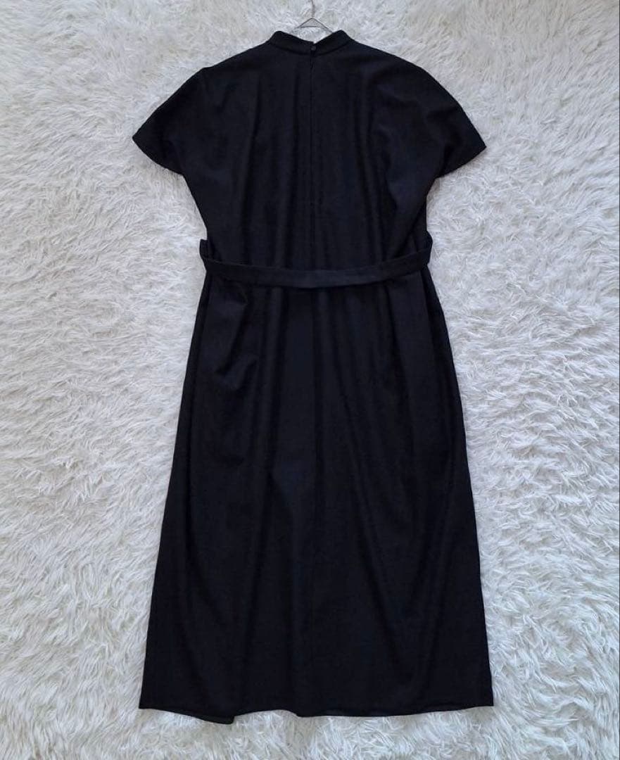 美品✨サポートサーフェス ハイネックワンピース ドレス 半袖 ベルト ブラック