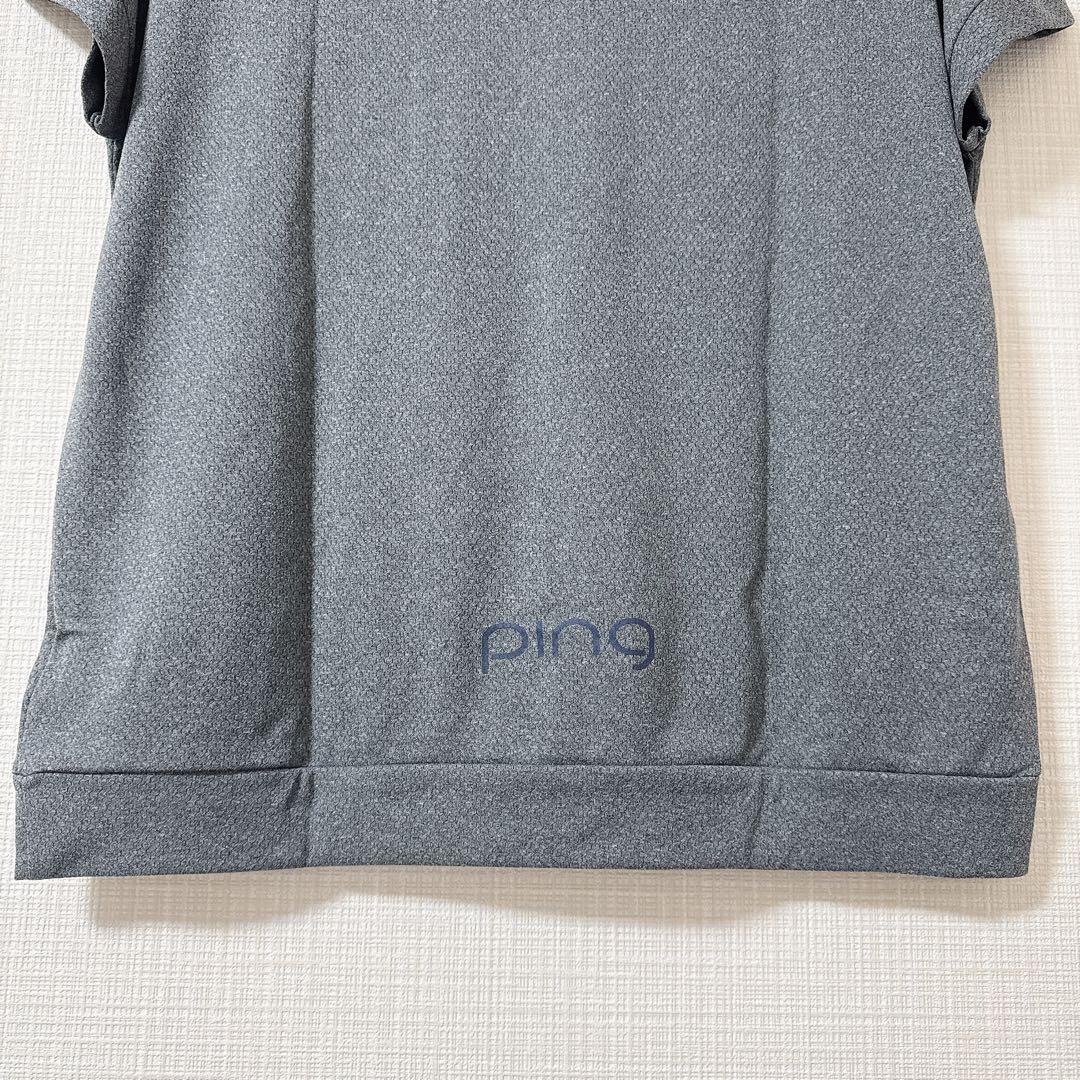 PING ピン アリゾナロゴ 半袖 ハイネック カットソー グレー M