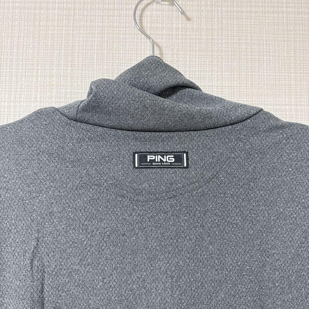 PING ピン アリゾナロゴ 半袖 ハイネック カットソー グレー M