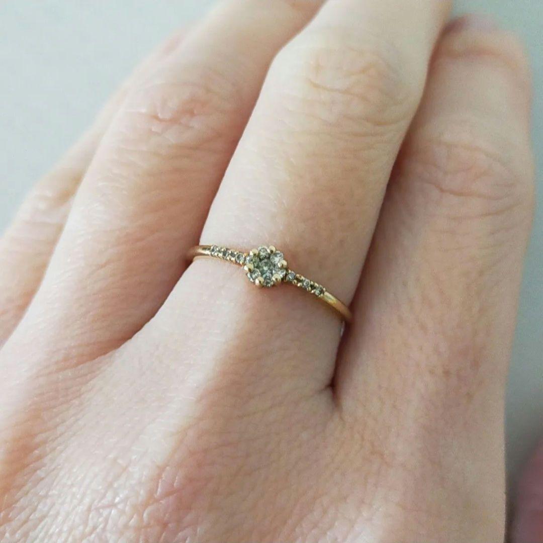 ココシュニック K10 ダイヤモンド リング 10号 ラウンド フラワー 美品