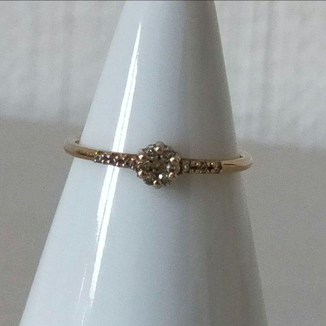 ココシュニック K10 ダイヤモンド リング 10号 ラウンド フラワー 美品