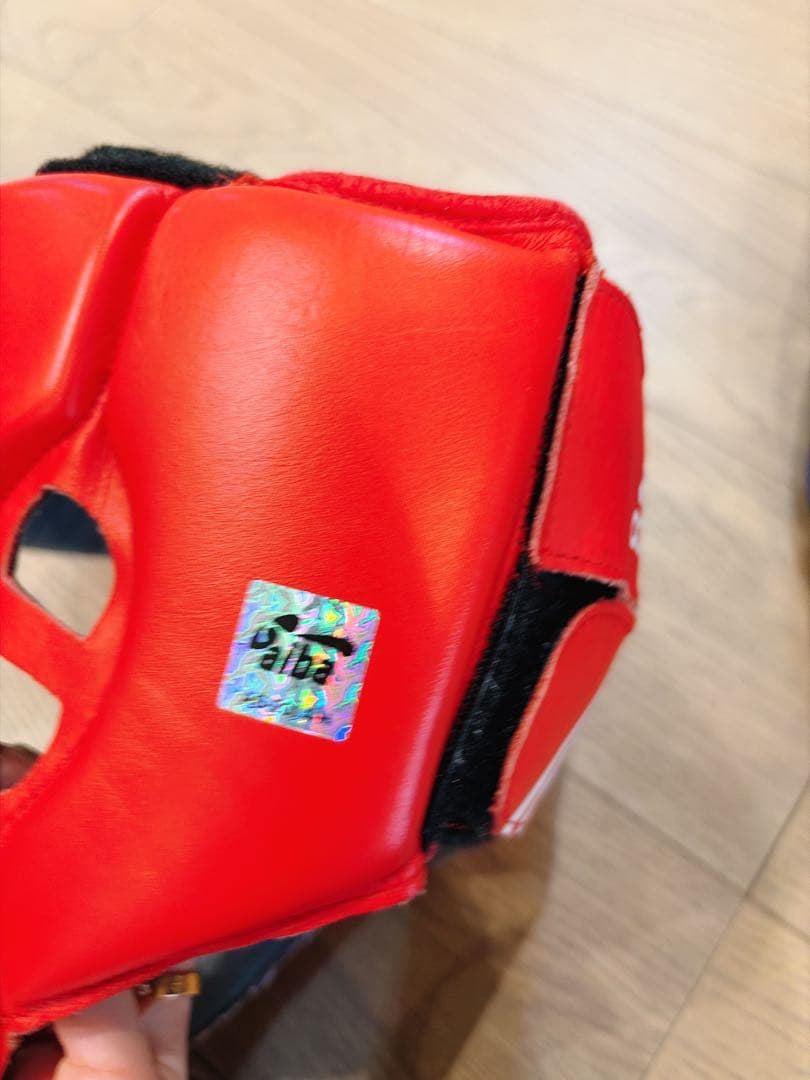 adidas 赤 青　ボクシング　ヘッドギア