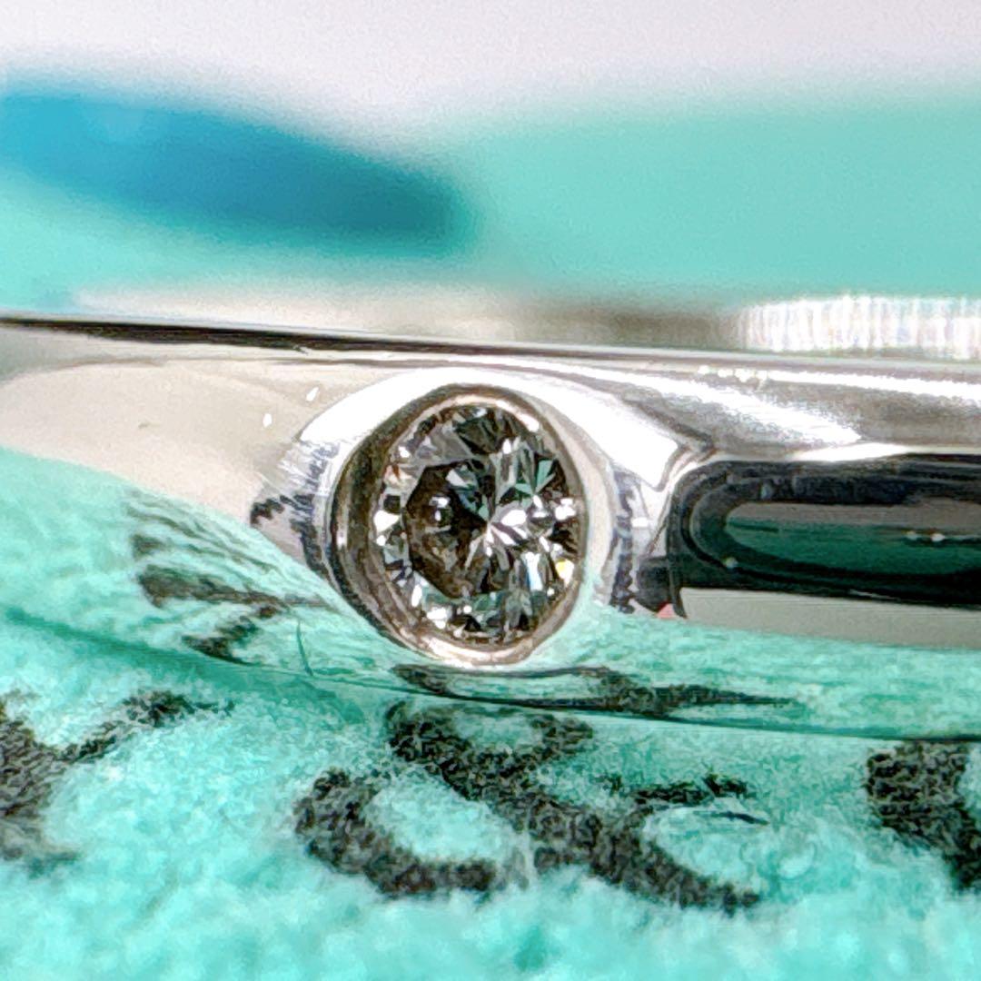 極美品 ティファニー スタッキングバンド ダイヤ リング 10号 シルバー925