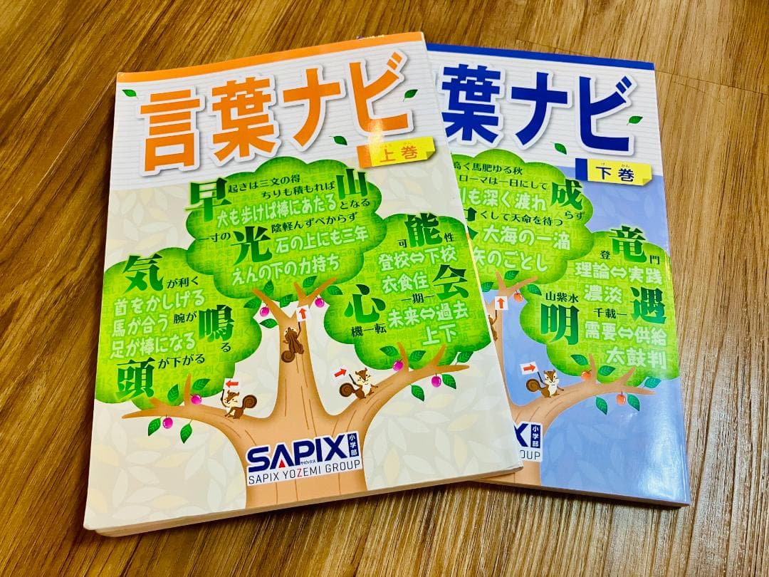 ＜記入ほぼなし＞SAPIX　言葉ナビ　上巻　下巻　2冊セット　サピックス