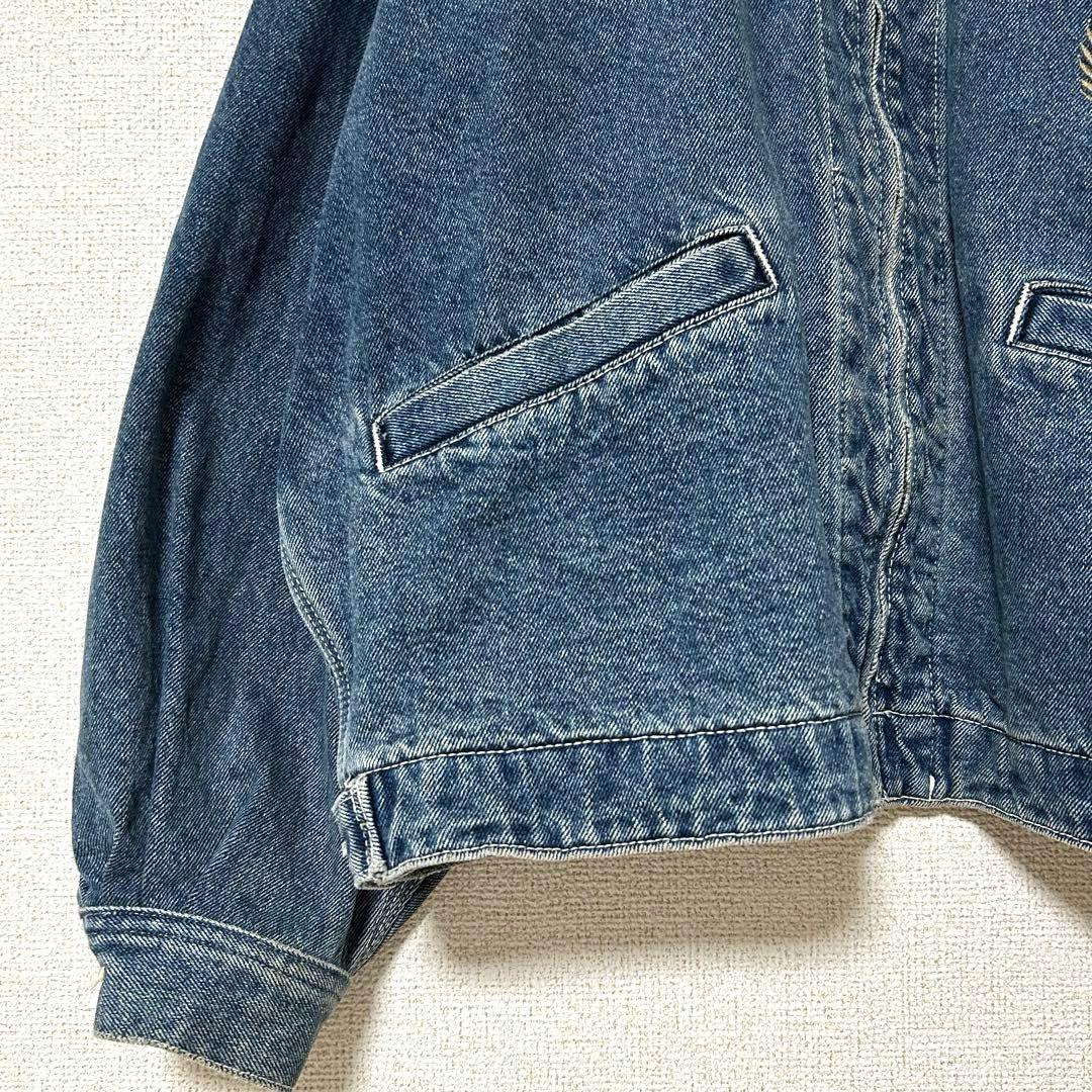 ヴィンテージ エドウィン EDWIN デニムジャケット クラウン刺繍 ジップ M