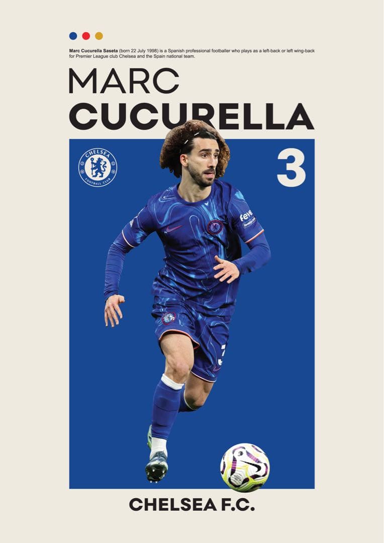 チェルシーFC 選手アートプリント A4版　4枚セット