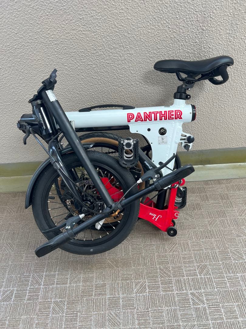 PANTHER 折りたたみ自転車 PANTHER ホワイト赤１６インチ　再出品