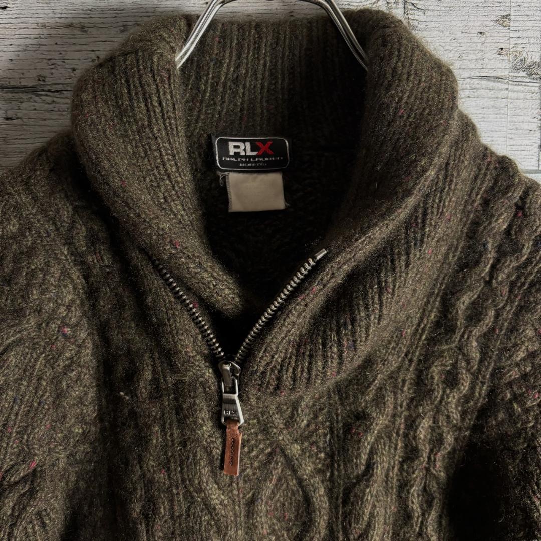RLX ラルフローレン ケーブルニット ハーフジップ ウール　レディース