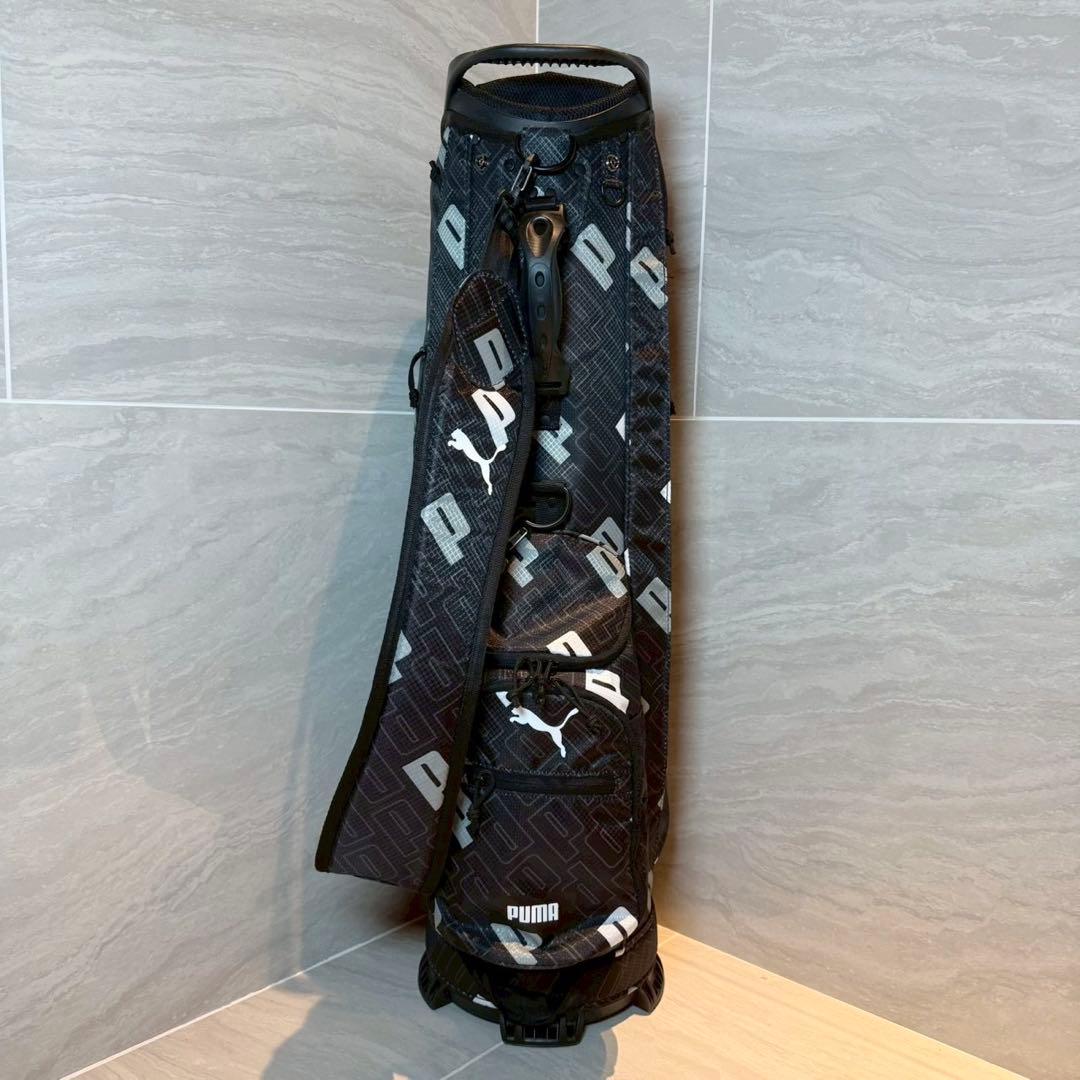【美品】PUMA プーマ　ブラックロゴ　キャディバッグ