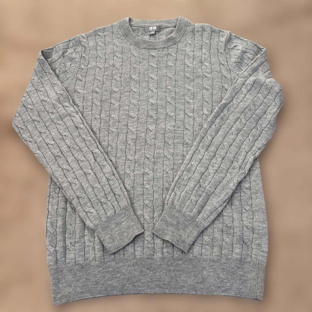 UNIQLO グレーニットS & マリクレールスポール新品チェック柄スラックスM