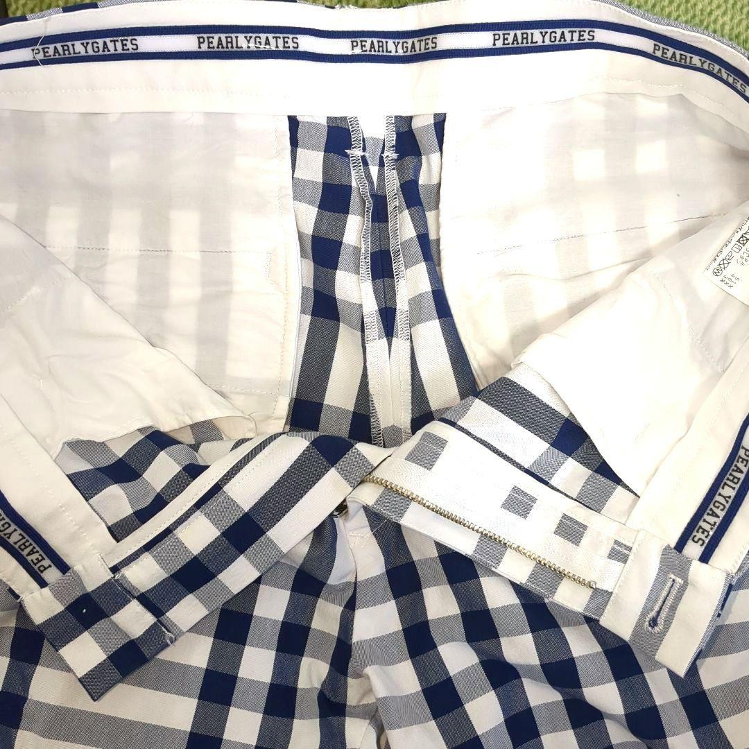 【美品】パーリーゲイツ チェック柄 ゴルフパンツ メンズ 4(M) 爽やか配色