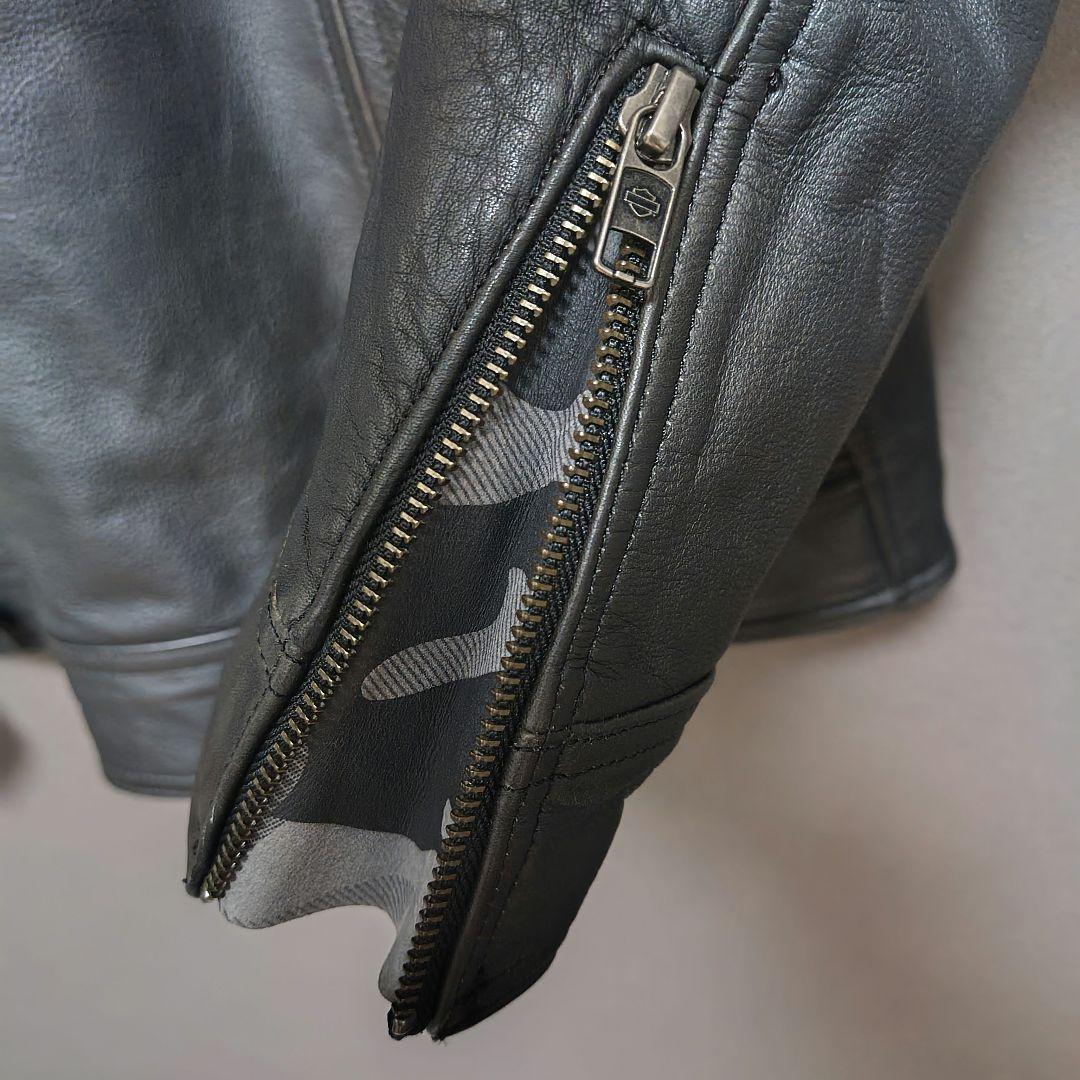 HARLEY-DAVIDSON ブラックシングルレザージャケット Lサイズ