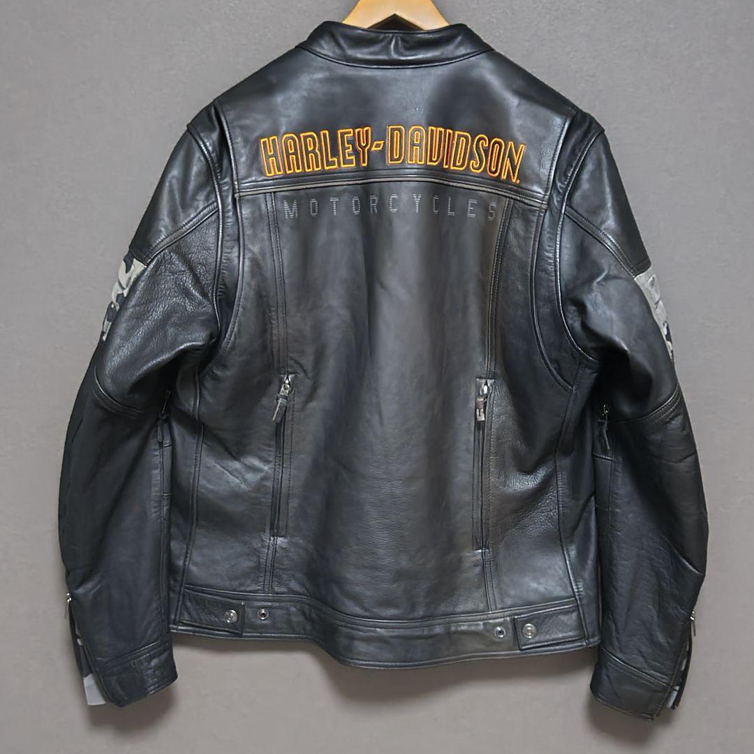 HARLEY-DAVIDSON ブラックシングルレザージャケット Lサイズ