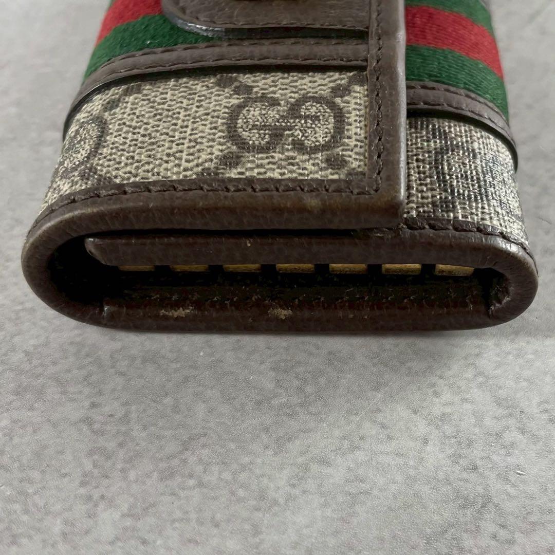 【美品】GUCCI グッチ 6連キーケース オフィディア シェリーライン