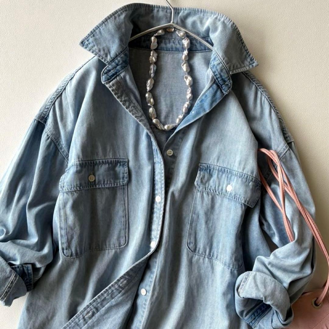 バビロン BABYLONE ゆったり柔らかビックシルエットデニムオーバーシャツ